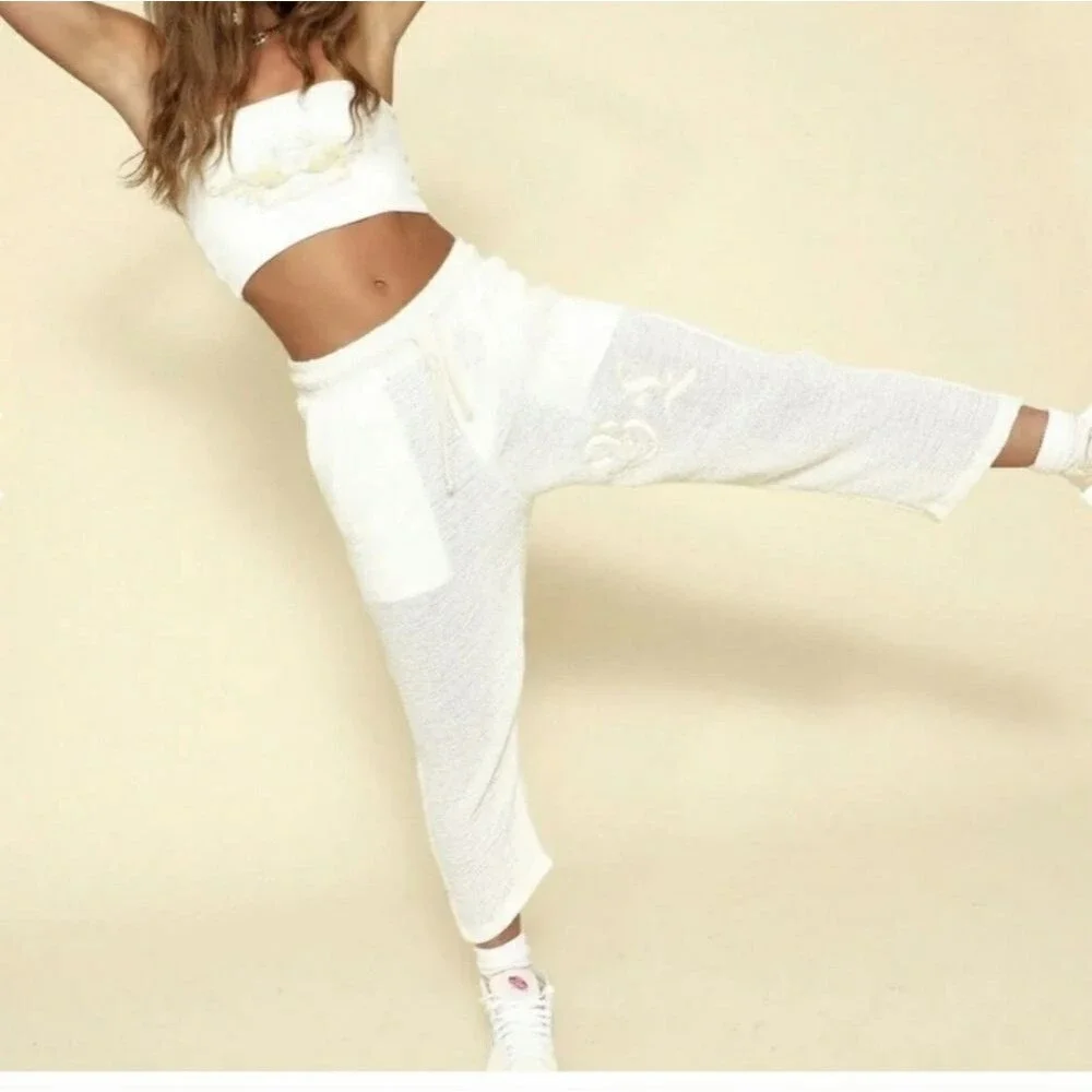 Boys Lie Baseball Cropped Sweatpants Casual Leisure Lightweight Pants - Picture 2 of 8